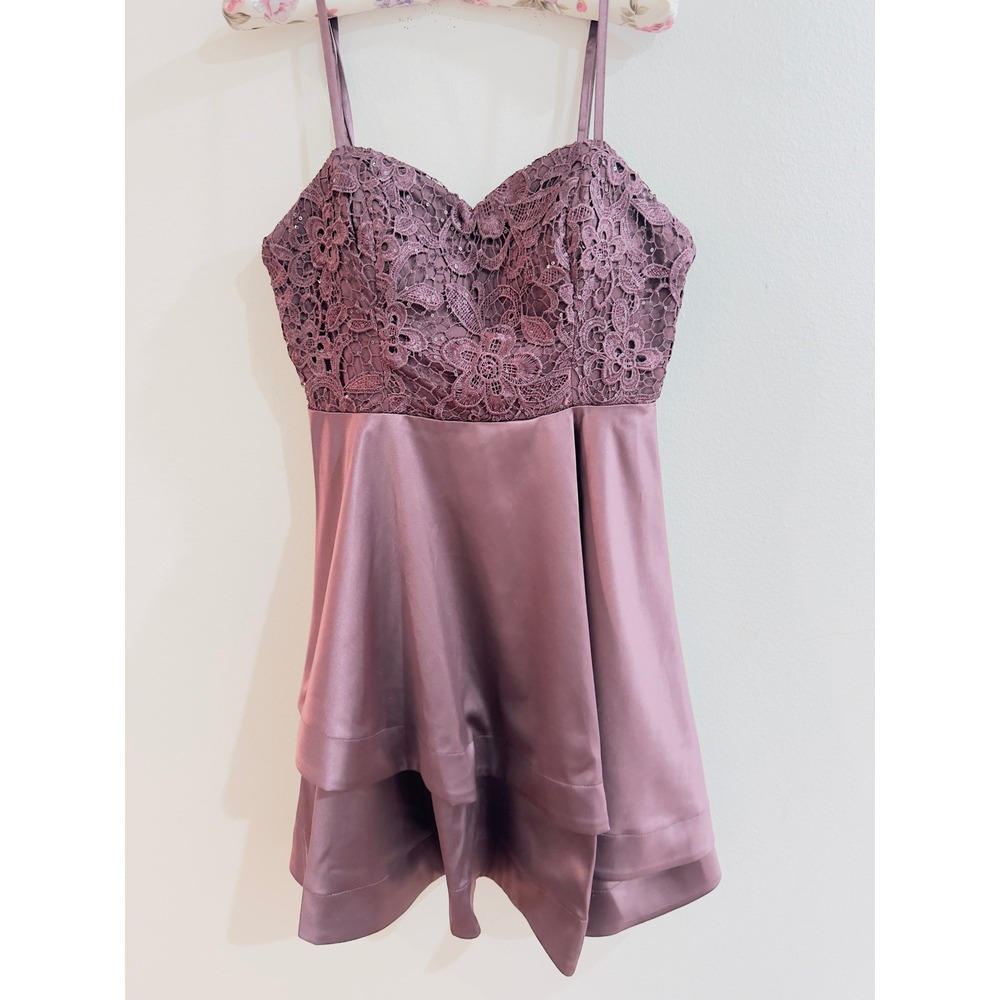 MY MICHELLE Purple Lace Satin Ruffle Party Dress Junior's Size 13 Prom
Party